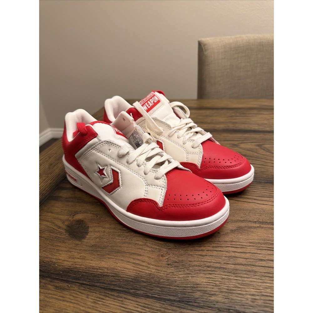 Converse Weapon Low Red Vintage White Size 8.5 …S1